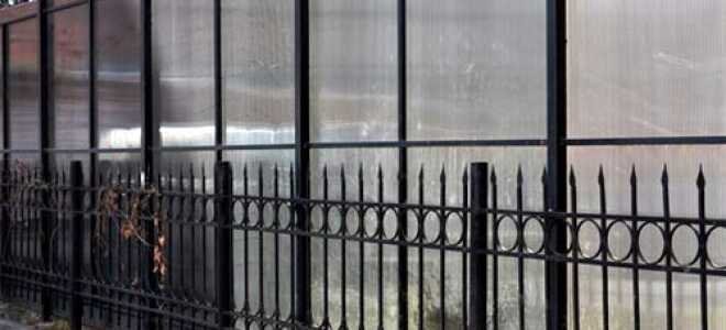 Забор из поликарбоната на металлическом каркасе