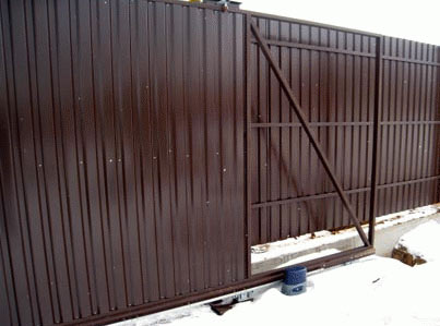 откатные ворота из сайдинга 