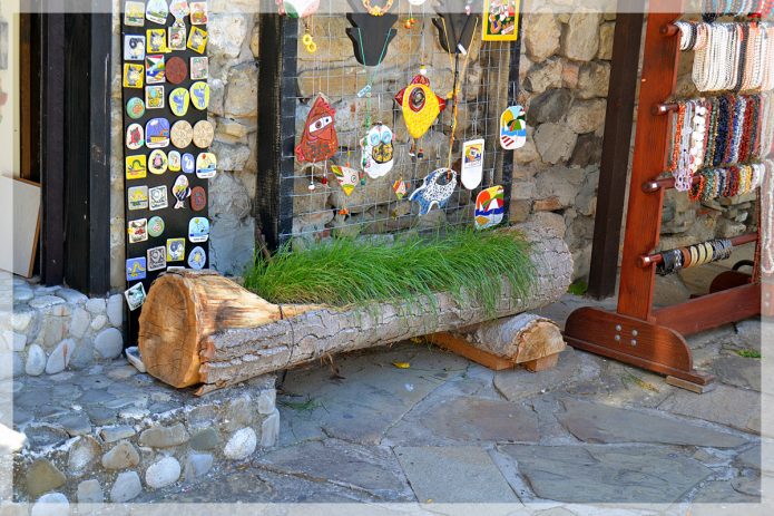 Злаки, посеянные в бревно