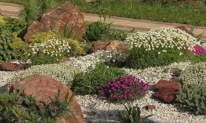 Клумба, засыпанная гравием