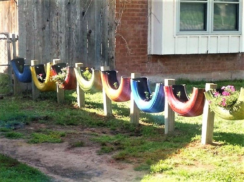 Заборчик из шин