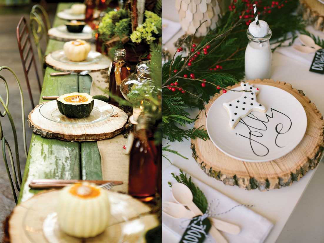 Подставки под тарелки из спилов