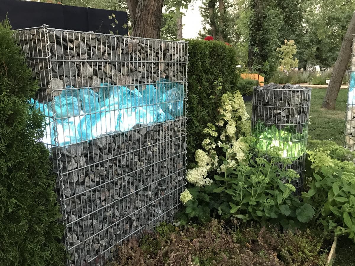 Подсветка в габионах с эрклёзом