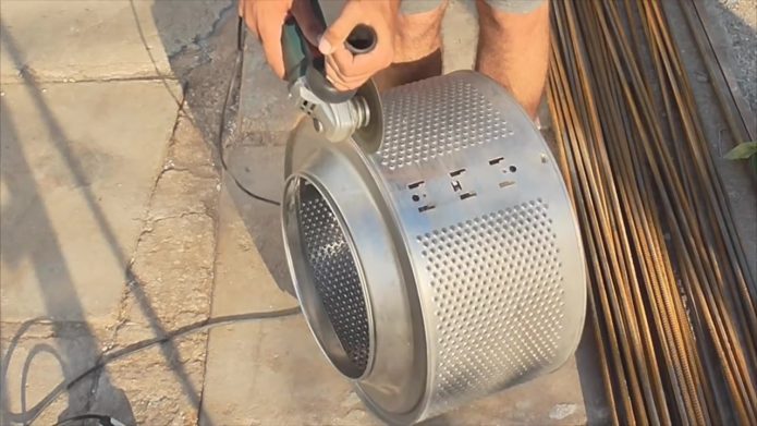 резка барабана стиральной машины