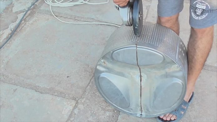 изготовление мангала из барабана стиральной машины 2