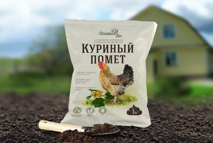 Подкормка гранулированным куриным помётом