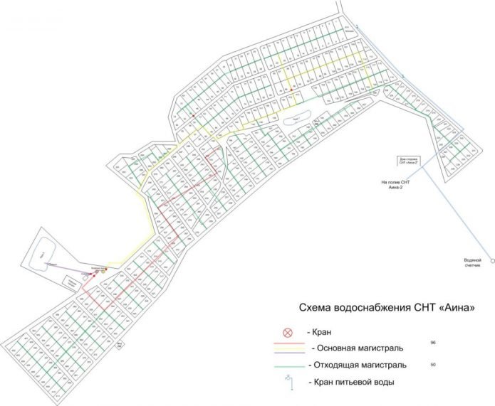 Схема водоснабжения территории СНТ
